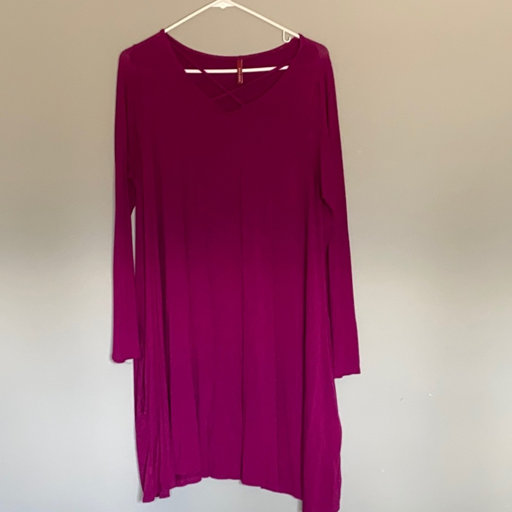Fuchsia dress from a local boutique